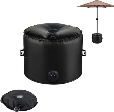 Image de Support pour parasol, 40 kg, poids en eau, pliable, avec poignée de transport, pour l'extérieur