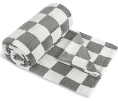 Obrázok produktu pre Kempingová deka 150 x 200 cm sivá kockovaná