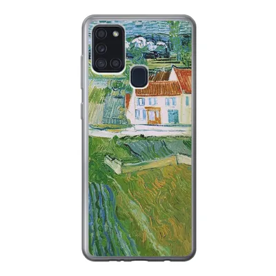 Produktbild von MuchoWow® Handyhülle Schutzhülle Hülle für Samsung Galaxy A21s Landschaft mit Kutsche und Zug - Vincent van Gogh Silikon Softcase Handy Hülle - Hartschale