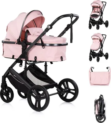 Produktbild von Chipolino Kinderwagen 2 in 1 Amore Getränkehalter Wickeltasche Fußabdeckung Korb rosa pink
