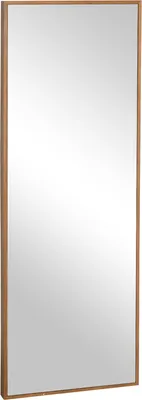 Obrázek produktu pro Celoplošné Nástěnné Zrcadlo 125X45Cm S Dřevěným Rámem, Přírodní, Do Šatny Nebo Předsíně