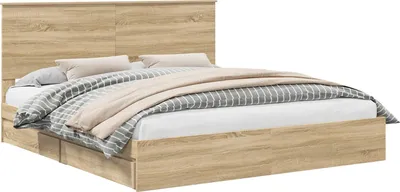 Zdjęcie produktu dla vidaXL Łóżko do przechowywania dąb sonoma 180 x 200 cm materiał drewnopochodny