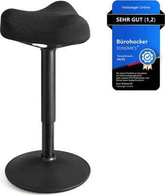 Produktbild von Höhenverstellbarer, moderner schwarzer Stehhocker