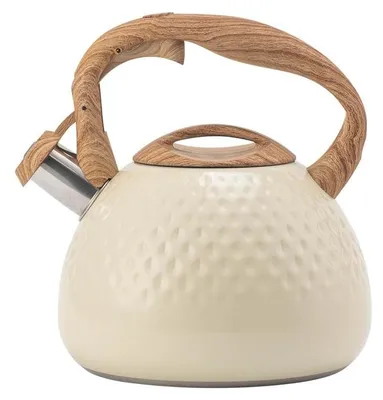 Productafbeelding van RVS Theepot met Houten Handvat, 2.8 Liter Fluitketel