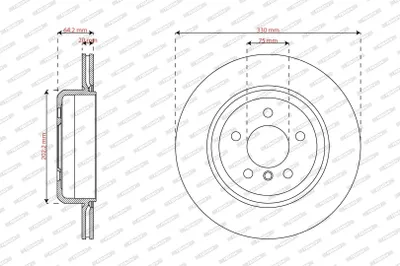 Produktbild von FERODO Bremsscheibe Hinten für BMW 5 Touring (F11) 330mm DDF2504C-1