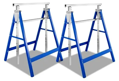 Produktbild von Arbeitsbock 2er Set mit einer Tragkraft von 200 kg, 7-fach höhenverstellbar von 80 bis 130 cm, Metall Gerüstbock