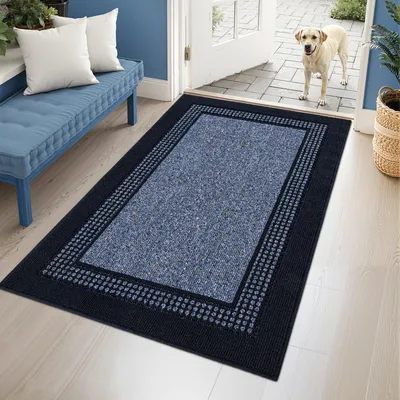 Deurmat 90x150 cm, Antirutsch TPR, wasserabsorbierend, Blau