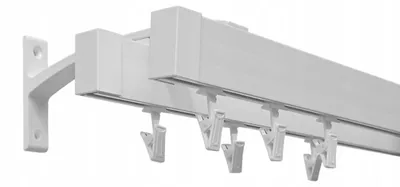 Produktbild von 2-läufig 180 cm PRESTIGE Gardinenschiene Gardinenstange Aluminium Vorhangschiene zur Wandmontage Doppel