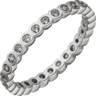 Produktbild von Gr. 58 Damen Ring 925 Sterling Silber mit Zirkonia rundum Silberring