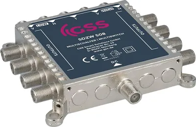 Produktbild von GSS SDZW 508 Multischalter ohne Netzteil - 0 Watt im Standby - 8 Teilnehmer 1 Satellit