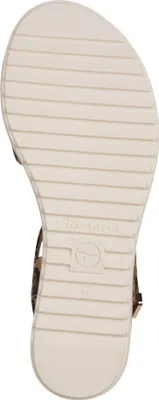Produktbild von Tamaris Damen Sandale mit Klettverschluss und Keilabsatz 1-28118-44, Größe:37 EU, Farbe:Braun