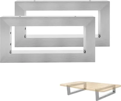 Produktbild von YUENFONG Zestaw 2 wsporników ściennych do umywalki 40x15 cm (szer. x wys.), wspornik do umywalki, metalowy, wytrzymały wspornik do umywalki i półki ściennej, srebrny