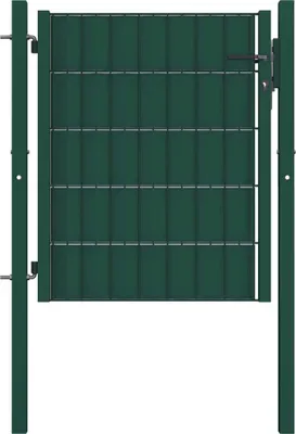 Zdjęcie produktu dla Brama ogrodzeniowa PVC i stal 100x101 cm Zielona