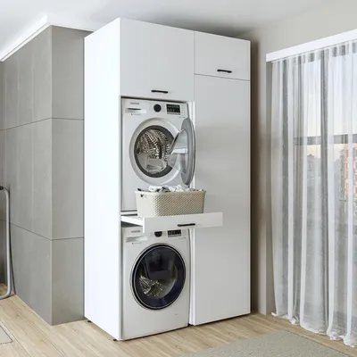 Immagine prodotto di Mobile per lavatrice Roomart DUO-I, larghezza 127 cm, bianco