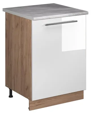 Immagine prodotto di Mobile lavello cucina Vicco Fame-Line Bianco lucido/Rovere dorato 60 cm, Model 63402