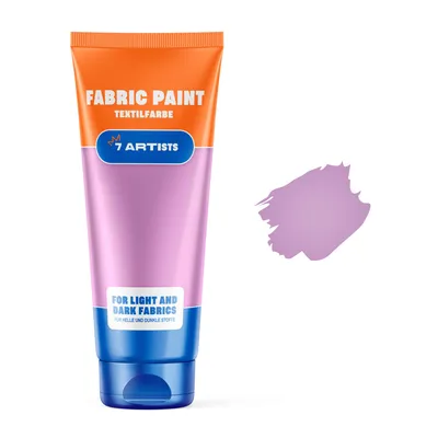 Produktbild von 7 Artists Stoffmalfarben Stofffarben Textilfarbe Lavendel Acrylfarbe Waschfest Auf Wasserbasis | Flasche 60 ml | Textilfarbe Waschmaschinenfest Nach Fixierung | Hochdeckend Für Dunkle Stoffe – Deckweiß