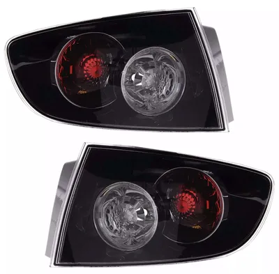 Für Mazda 3 BK 10/2003 - 5/2009 Rückleuchten Heckleuchten Schwarz LINKS + RECHTS in der Farbe Schwarz von AD TUNING GmbH & Co. KG