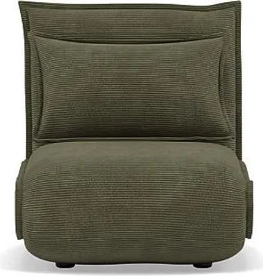 Image de Best Mobilier Candice - Banquette 1 place convertible clic-clac en velours côtelé , Vert