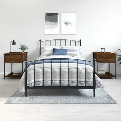 Produktbild von The Living Store Nachttische 2 Stk. Braun Eichen-Optik 44x45x58 cm Holzwerkstoff