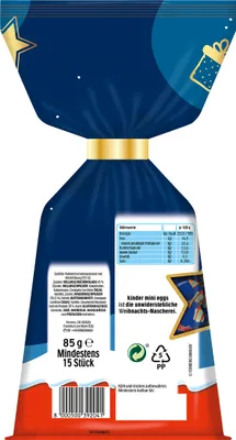Produktbild von Kinder Mini Weihnachts Eggs Kinder Schokolade aus Vollmilch 85g