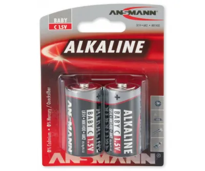 Immagine prodotto di Ansmann 1513-0000 Batteria alcalina, Baby (C), confezione da 2 (1513-0000), 7,2mAh