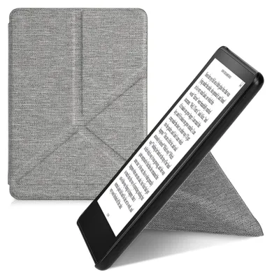 Produktbild von kwmobile Hülle kompatibel mit Amazon Kindle Paperwhite 11. Generation 2021 - Stoff eReader Schutzhülle Cover Case - Hellgrau