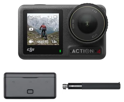 Produktbild von DJI Osmo Action 4 Adventure Combo, 4K Ultra HD, CMOS, WLAN, Bluetooth, 1770 mAh, 1,15 kg