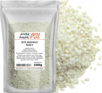 Zdjęcie produktu dla RYŻ ARBORIO 1kg Naturalny biały ryż do risotto kremowy jakość Kol-Pol
