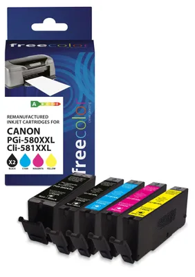 Produktbild von Freecolor Patrone Canon PGI-580XXL black+CLI-581XXL BK/C/M/Y remanufactured