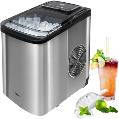 Zdjęcie produktu dla EBERG QIM Kostkarka do lodu 12 kg/24h 2 l automatyczne czyszczenie srebrna