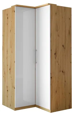 Produktbild von Eckschrank Optima Kleiderschrank 109x64x216cm weiß Hochglanz 2-türig