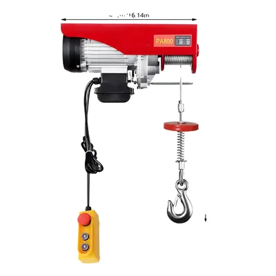 Imagen del producto de Cabrestantes eléctricos, capacidad de elevación de 800 kg, alimentación eléctrica por cable, color rojo, capacidad de 800 kg