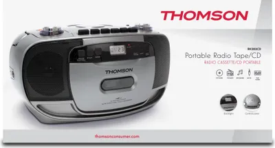 Produktbild von Thomson CD-Radio-Kassettenrekorder RK203CD tragbar mit Aux-In und beleuchtetem LCD-Display
