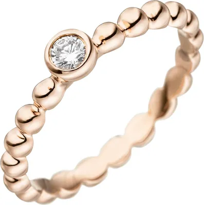 Produktbild von Gr. 62 Damen Ring Kugel 925 Sterling Silber rotgold vergoldet 1 Zirkonia Kugelring