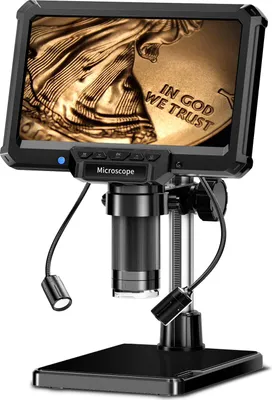Obrázek produktu pro Digitální mikroskop MUSTOOL MK7 7" IPS obrazovka 50-1000× zvětšení 8 LED diod nastavitelné připojení USB Záznam fotografií a videa