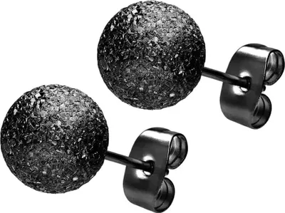 Produktbild von Chirurgenstahl Ohrstecker DIAMANTOPTIK Schwarz Kugelgröße: 8mm