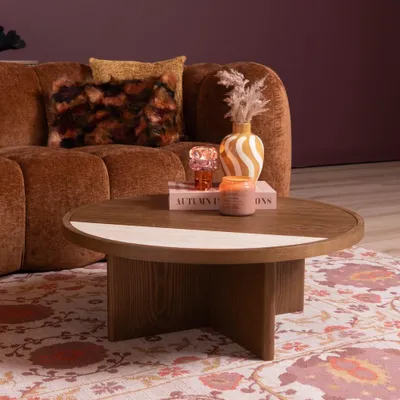 Produktbild von Bronx71 Couchtisch Maeva rund Ø80 cm Eiche dunkel