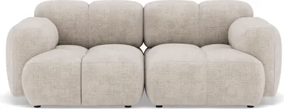 Image de Lisa Design Grace - canapé modulable 2 places en velours texturé , Beige