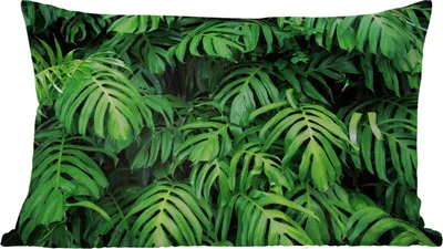 Produktbild von MuchoWow® Zierkissen Sofakissen Wohnzimmer Dekokissen 50x30 cm Blätter - Monstera - Abstrakt - Mädchen - Kinder - Jungen - Wohnzimmerdekoration - Polster mit Photo