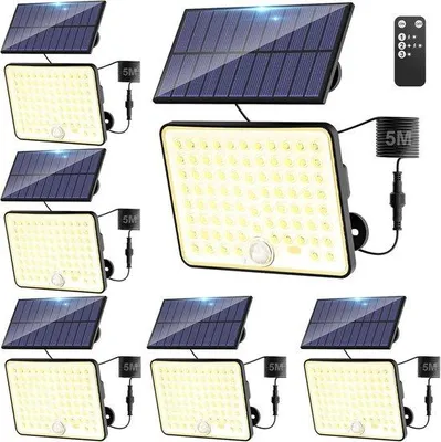 Zdjęcie produktu dla 6 sztuk zewnętrznych lamp solarnych z czujnikiem ruchu