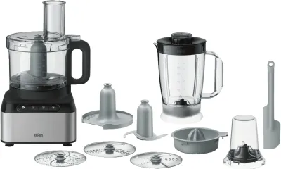 Obrázek produktu pro Braun FP 3233 SI - 2,1 l - Schwarz - Edelstahl - Tasten - 1,2 l - 4 Disks - Kunststoff