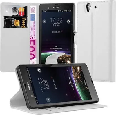 Produktbild von Cadorabo Hülle für Sony Xperia Z Schutz Hülle in Weiß Handyhülle Etui Case Cover Magnetverschluss