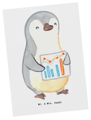 Produktbild von Mr. & Mrs. Panda Ansichtskarte Finanzcontroller Herz - Weiß - Geschenk, Postkarte, Kunstkarten, Postkarten, bildkarte, Ansichtskarten