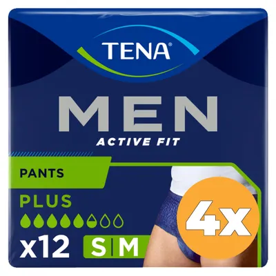 Produktbild von 4x Tena Men Active Fit Pants+ Small/Medium (12 Stück)
