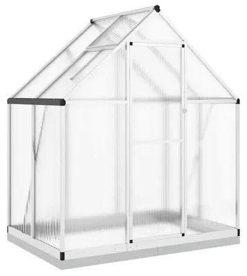 Produktbild von vidaXL Gewächshaus mit Fundamentrahmen Silbern 169x114x202 cm Alu