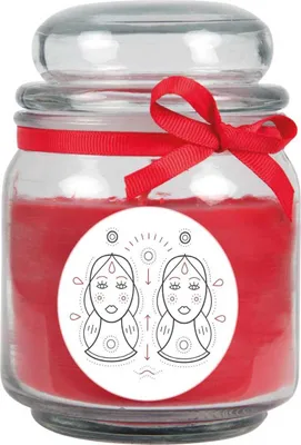 Produktbild von Sternzeichen Duftkerze Rose im Bonbonglas ( Zwillinge ) - viele Motive zur Auswahl, 300g - Brenndauer bis zu 70 Std - Gemini