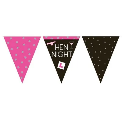Produktbild von Creative Party - Dreieck - Fahnen, Papier, Junggesellinnenabschied SG30206 (Einheitsgröße) (Pink/Schwarz)