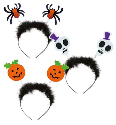 Produktbild von Gruselige Halloween Haarreife mit verschiedenen Motiven Spinne Kürbis Totenkopf Kopfschmuck Cosplay (Kürbis)