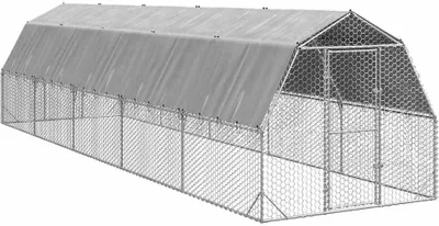 Image de Poulailler avec toit 2,5x10x2,25 m acier galvanisé