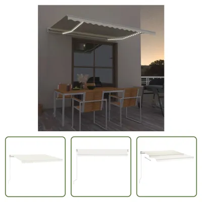 Produktbild von The Living Store Markise Manuell Einziehbar mit LED 400x350 cm Creme